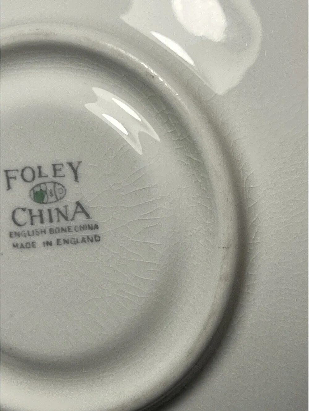 Foley England 1950s Floral Orphan Saucer Pastel Green Bone China, 5.5” FREE SHIP